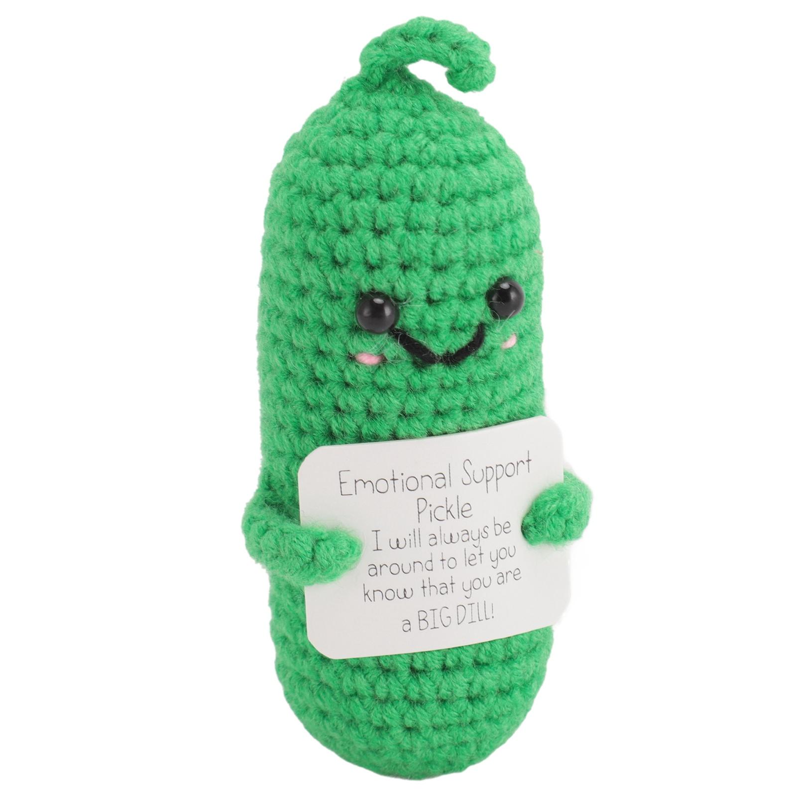 Огурец Вязаная кукла Эмоциональная поддержка Вдохновляющий Милый Огурец Ручной работы Шерстяная пряжа Вязание